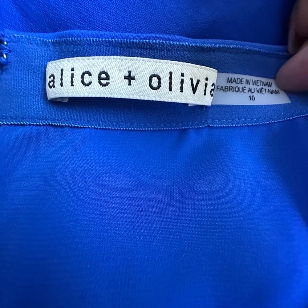 Mini Alice + Olivia Royal Blue Skirt with Asymmetrical Ruffle -‎ Size 10.